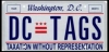 The District of Columbia license plate highlights the lack of D.C. statehood.