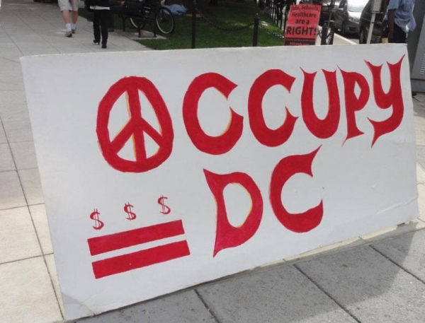 Occupy DC protest, McPherson Square, Washington, DC, 10 October 2011.