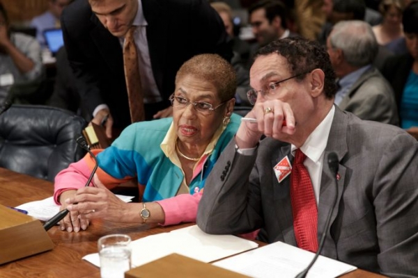 D.C. Mayor Vincent C. Gray and Del. Eleanor Holmes Norton (D-D.C.), the District&#039;s non-voting delegate in the House of Representatives, prepare to testify at a hearing on statehood for the District on Sept. 15.